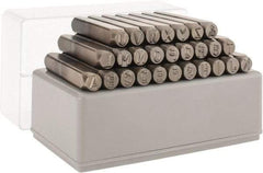 C.H. Hanson - 27 Piece, 1/4" Character Steel Stamp Set - Letters, Heavy Duty - USA Tool & Supply