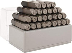 C.H. Hanson - 27 Piece, 3/8" Character Steel Stamp Set - Letters, Heavy Duty - USA Tool & Supply