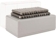 C.H. Hanson - 27 Piece, 1/2" Character Steel Stamp Set - Letters, Heavy Duty - USA Tool & Supply