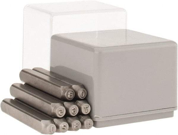 C.H. Hanson - 9 Piece, 1/16" Character Steel Stamp Set - Figures, Heavy Duty - USA Tool & Supply