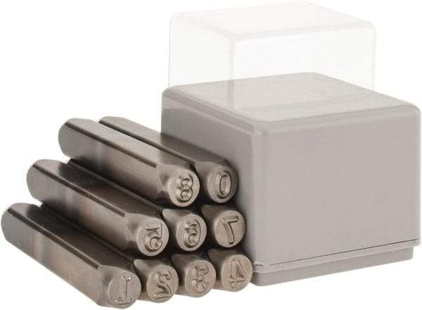 C.H. Hanson - 9 Piece, 1/4" Character Steel Stamp Set - Figures, Heavy Duty - USA Tool & Supply