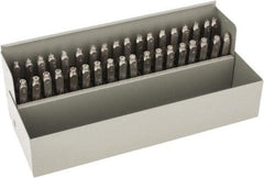 C.H. Hanson - 36 Piece, 1/8" Character Steel Stamp Set - Letters & Figures, Heavy Duty - USA Tool & Supply