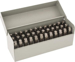 C.H. Hanson - 36 Piece, 1/4" Character Steel Stamp Set - Letters & Figures, Heavy Duty - USA Tool & Supply