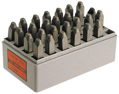 C.H. Hanson - 27 Piece, 1/8" Character Steel Stamp Set - Letters, Reverse - USA Tool & Supply