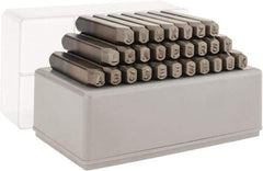 C.H. Hanson - 27 Piece, 3/16" Character Steel Stamp Set - Letters, Reverse - USA Tool & Supply