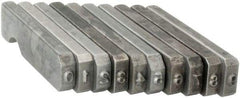 C.H. Hanson - 10 Piece, 1/16 Inch Character, Steel Type Set - 10 Character Capacity, 0-9 Content - USA Tool & Supply