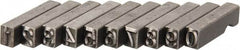 C.H. Hanson - 10 Piece, 3/16 Inch Character, Steel Type Set - 10 Character Capacity, 0-9 Content - USA Tool & Supply