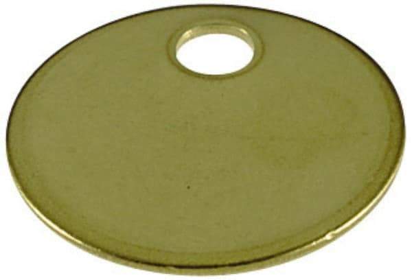 C.H. Hanson - 1 Inch Diameter, Round, Brass Blank Metal Tag - Blank Metal Check - USA Tool & Supply
