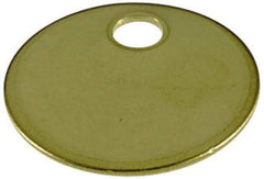 C.H. Hanson - 1 Inch Diameter, Round, Brass Blank Metal Tag - Blank Metal Check - USA Tool & Supply