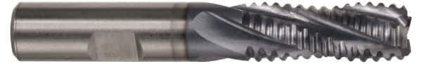 Hertel - 3/4" Diam, Coarse Pitch, 4" LOC, 4 Flute Cobalt Roughing Square End Mill - TiCN Finish, 6-1/4" OAL, 3/4" Shank Diam, Single End, 30° Helix - USA Tool & Supply