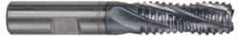 Niagara Cutter - 7/8" Diam, Coarse Pitch, 3-1/2" LOC, 5 Flute Cobalt Roughing Square End Mill - TiCN Finish, 5-3/4" OAL, 3/4" Shank Diam, Single End, Centercutting, 30° Helix - USA Tool & Supply