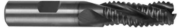 Hertel - 5/8" Diam, Coarse Pitch, 2-1/2" LOC, 3 Flute Cobalt Roughing Square End Mill - TiCN Finish, 4-5/8" OAL, 5/8" Shank Diam, Single End, Centercutting, 37° Helix - USA Tool & Supply
