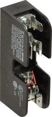 Ferraz Shawmut - 1 Pole, 10 to 14 AWG, 600 VAC/VDC, 30 Amp, DIN Rail Mount, Screw Mount Fuse Block - 13/32 Inch Diameter x 1-1/2 Inch Fuse Length, 3.04 Inch Long x 0.85 Inch Wide x 1.31 Inch High Block - USA Tool & Supply