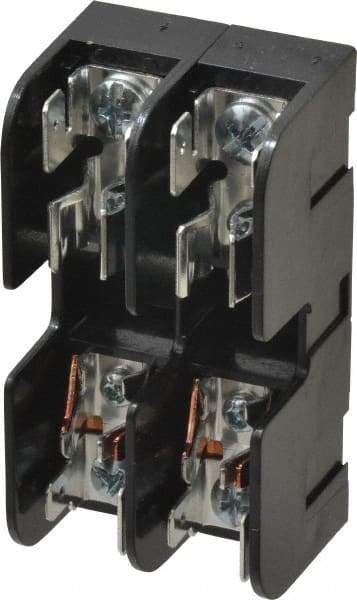 Ferraz Shawmut - 2 Pole, 10 to 14 AWG, 600 VAC/VDC, 30 Amp, DIN Rail Mount, Screw Mount Fuse Block - 13/32 Inch Diameter x 1-1/2 Inch Fuse Length, 3.04 Inch Long x 1.6 Inch Wide x 1.31 Inch High Block - USA Tool & Supply