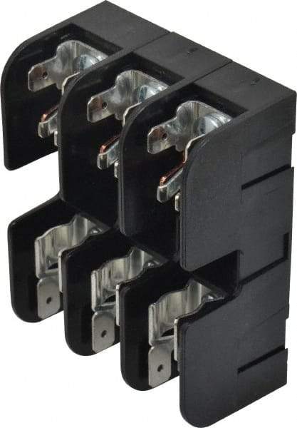 Ferraz Shawmut - 3 Pole, 10 to 14 AWG, 600 VAC/VDC, 30 Amp, DIN Rail Mount, Screw Mount Fuse Block - 13/32 Inch Diameter x 1-1/2 Inch Fuse Length, 3.04 Inch Long x 2.35 Inch Wide x 1.31 Inch High Block - USA Tool & Supply