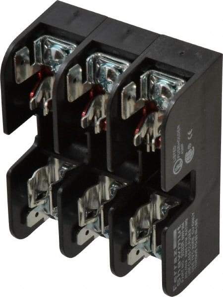 Ferraz Shawmut - 3 Pole, 10 to 14 AWG, 600 VAC/VDC, 30 Amp, DIN Rail Mount, Screw Mount Fuse Block - 13/32 Inch Diameter x 1-1/2 Inch Fuse Length, 3.04 Inch Long x 2.35 Inch Wide x 1.31 Inch High Block - USA Tool & Supply