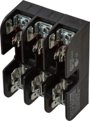 Ferraz Shawmut - 3 Pole, 10 to 14 AWG, 600 VAC/VDC, 30 Amp, DIN Rail Mount, Screw Mount Fuse Block - 13/32 Inch Diameter x 1-1/2 Inch Fuse Length, 3.04 Inch Long x 2.35 Inch Wide x 1.31 Inch High Block - USA Tool & Supply