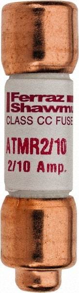 Ferraz Shawmut - 600 VAC/VDC, 0.2 Amp, Fast-Acting General Purpose Fuse - Clip Mount, 1-1/2" OAL, 100 at DC, 200 at AC kA Rating, 13/32" Diam - USA Tool & Supply