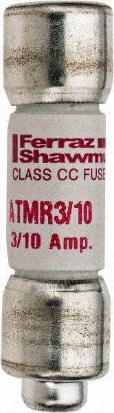 Ferraz Shawmut - 600 VAC/VDC, 0.3 Amp, Fast-Acting General Purpose Fuse - Clip Mount, 1-1/2" OAL, 100 at DC, 200 at AC kA Rating, 13/32" Diam - USA Tool & Supply