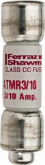 Ferraz Shawmut - 600 VAC/VDC, 0.3 Amp, Fast-Acting General Purpose Fuse - Clip Mount, 1-1/2" OAL, 100 at DC, 200 at AC kA Rating, 13/32" Diam - USA Tool & Supply