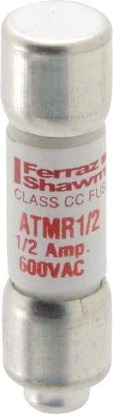 Ferraz Shawmut - 600 VAC/VDC, 0.5 Amp, Fast-Acting General Purpose Fuse - Clip Mount, 1-1/2" OAL, 100 at DC, 200 at AC kA Rating, 13/32" Diam - USA Tool & Supply