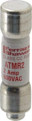Ferraz Shawmut - 600 VAC/VDC, 2 Amp, Fast-Acting General Purpose Fuse - Clip Mount, 1-1/2" OAL, 100 at DC, 200 at AC kA Rating, 13/32" Diam - USA Tool & Supply