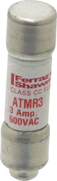 Ferraz Shawmut - 600 VAC/VDC, 3 Amp, Fast-Acting General Purpose Fuse - Clip Mount, 1-1/2" OAL, 100 at DC, 200 at AC kA Rating, 13/32" Diam - USA Tool & Supply