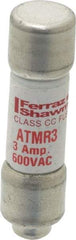 Ferraz Shawmut - 600 VAC/VDC, 3 Amp, Fast-Acting General Purpose Fuse - Clip Mount, 1-1/2" OAL, 100 at DC, 200 at AC kA Rating, 13/32" Diam - USA Tool & Supply