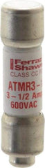 Ferraz Shawmut - 600 VAC/VDC, 3.5 Amp, Fast-Acting General Purpose Fuse - Clip Mount, 1-1/2" OAL, 100 at DC, 200 at AC kA Rating, 13/32" Diam - USA Tool & Supply