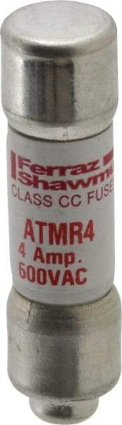 Ferraz Shawmut - 600 VAC/VDC, 4 Amp, Fast-Acting General Purpose Fuse - Clip Mount, 1-1/2" OAL, 100 at DC, 200 at AC kA Rating, 13/32" Diam - USA Tool & Supply