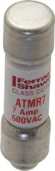 Ferraz Shawmut - 600 VAC/VDC, 7 Amp, Fast-Acting General Purpose Fuse - Clip Mount, 1-1/2" OAL, 100 at DC, 200 at AC kA Rating, 13/32" Diam - USA Tool & Supply