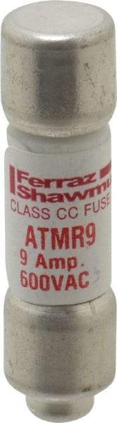 Ferraz Shawmut - 600 VAC/VDC, 9 Amp, Fast-Acting General Purpose Fuse - Clip Mount, 1-1/2" OAL, 100 at DC, 200 at AC kA Rating, 13/32" Diam - USA Tool & Supply