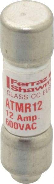 Ferraz Shawmut - 600 VAC/VDC, 12 Amp, Fast-Acting General Purpose Fuse - Clip Mount, 1-1/2" OAL, 100 at DC, 200 at AC kA Rating, 13/32" Diam - USA Tool & Supply