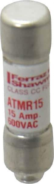 Ferraz Shawmut - 600 VAC/VDC, 15 Amp, Fast-Acting General Purpose Fuse - Clip Mount, 1-1/2" OAL, 100 at DC, 200 at AC kA Rating, 13/32" Diam - USA Tool & Supply