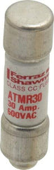 Ferraz Shawmut - 600 VAC/VDC, 30 Amp, Fast-Acting General Purpose Fuse - Clip Mount, 1-1/2" OAL, 100 at DC, 200 at AC kA Rating, 13/32" Diam - USA Tool & Supply