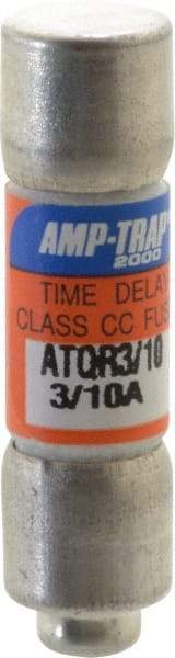 Ferraz Shawmut - 300 VDC, 600 VAC, 0.3 Amp, Time Delay General Purpose Fuse - Clip Mount, 1-1/2" OAL, 100 at DC, 200 at AC kA Rating, 13/32" Diam - USA Tool & Supply