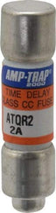 Ferraz Shawmut - 300 VDC, 600 VAC, 2 Amp, Time Delay General Purpose Fuse - Clip Mount, 1-1/2" OAL, 100 at DC, 200 at AC kA Rating, 13/32" Diam - USA Tool & Supply