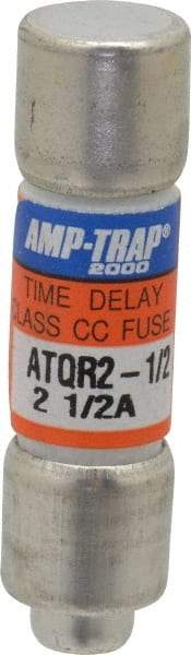 Ferraz Shawmut - 300 VDC, 600 VAC, 2.5 Amp, Time Delay General Purpose Fuse - Clip Mount, 1-1/2" OAL, 100 at DC, 200 at AC kA Rating, 13/32" Diam - USA Tool & Supply