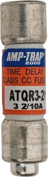 Ferraz Shawmut - 300 VDC, 600 VAC, 3.2 Amp, Time Delay General Purpose Fuse - Clip Mount, 1-1/2" OAL, 100 at DC, 200 at AC kA Rating, 13/32" Diam - USA Tool & Supply