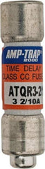 Ferraz Shawmut - 300 VDC, 600 VAC, 3.2 Amp, Time Delay General Purpose Fuse - Clip Mount, 1-1/2" OAL, 100 at DC, 200 at AC kA Rating, 13/32" Diam - USA Tool & Supply
