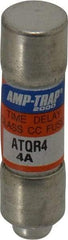 Ferraz Shawmut - 300 VDC, 600 VAC, 4 Amp, Time Delay General Purpose Fuse - Clip Mount, 1-1/2" OAL, 100 at DC, 200 at AC kA Rating, 13/32" Diam - USA Tool & Supply
