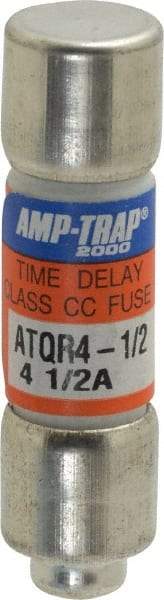 Ferraz Shawmut - 300 VDC, 600 VAC, 4.5 Amp, Time Delay General Purpose Fuse - Clip Mount, 1-1/2" OAL, 100 at DC, 200 at AC kA Rating, 13/32" Diam - USA Tool & Supply