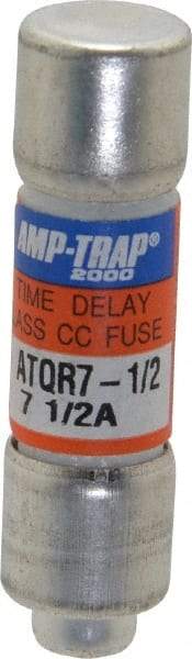 Ferraz Shawmut - 300 VDC, 600 VAC, 7.5 Amp, Time Delay General Purpose Fuse - Clip Mount, 1-1/2" OAL, 100 at DC, 200 at AC kA Rating, 13/32" Diam - USA Tool & Supply