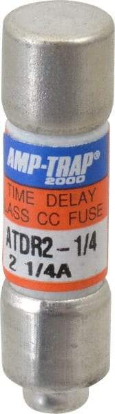 Ferraz Shawmut - 300 VDC, 600 VAC, 2.25 Amp, Time Delay General Purpose Fuse - Clip Mount, 1-1/2" OAL, 100 at DC, 200 at AC kA Rating, 13/32" Diam - USA Tool & Supply