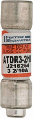 Ferraz Shawmut - 300 VDC, 600 VAC, 3.2 Amp, Time Delay General Purpose Fuse - Clip Mount, 1-1/2" OAL, 100 at DC, 200 at AC kA Rating, 13/32" Diam - USA Tool & Supply