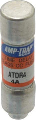 Ferraz Shawmut - 300 VDC, 600 VAC, 4 Amp, Time Delay General Purpose Fuse - Clip Mount, 1-1/2" OAL, 100 at DC, 200 at AC kA Rating, 13/32" Diam - USA Tool & Supply