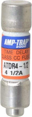 Ferraz Shawmut - 300 VDC, 600 VAC, 4.5 Amp, Time Delay General Purpose Fuse - Clip Mount, 1-1/2" OAL, 100 at DC, 200 at AC kA Rating, 13/32" Diam - USA Tool & Supply