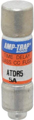 Ferraz Shawmut - 300 VDC, 600 VAC, 5 Amp, Time Delay General Purpose Fuse - Clip Mount, 1-1/2" OAL, 100 at DC, 200 at AC kA Rating, 13/32" Diam - USA Tool & Supply