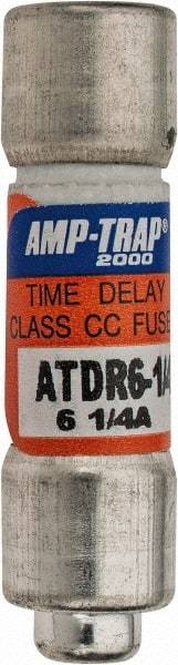 Ferraz Shawmut - 300 VDC, 600 VAC, 6.25 Amp, Time Delay General Purpose Fuse - Clip Mount, 1-1/2" OAL, 100 at DC, 200 at AC kA Rating, 13/32" Diam - USA Tool & Supply