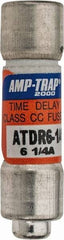 Ferraz Shawmut - 300 VDC, 600 VAC, 6.25 Amp, Time Delay General Purpose Fuse - Clip Mount, 1-1/2" OAL, 100 at DC, 200 at AC kA Rating, 13/32" Diam - USA Tool & Supply